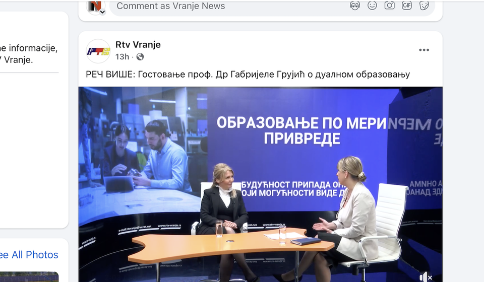 Dualno i u studiju: Tami i Gabi. Foto Facebook (zvanična stranica RTV doo)