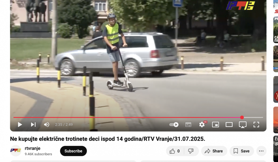 Aaaaa, pusti ostali: antireklama za prodavce trotineta. Foto YouTube (kanal RTV doo)