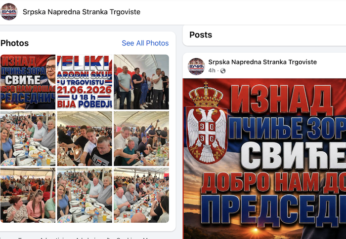 Stiže li i On u nedelju. Foto printscreen Facebook (stranica SNS Trgovište)