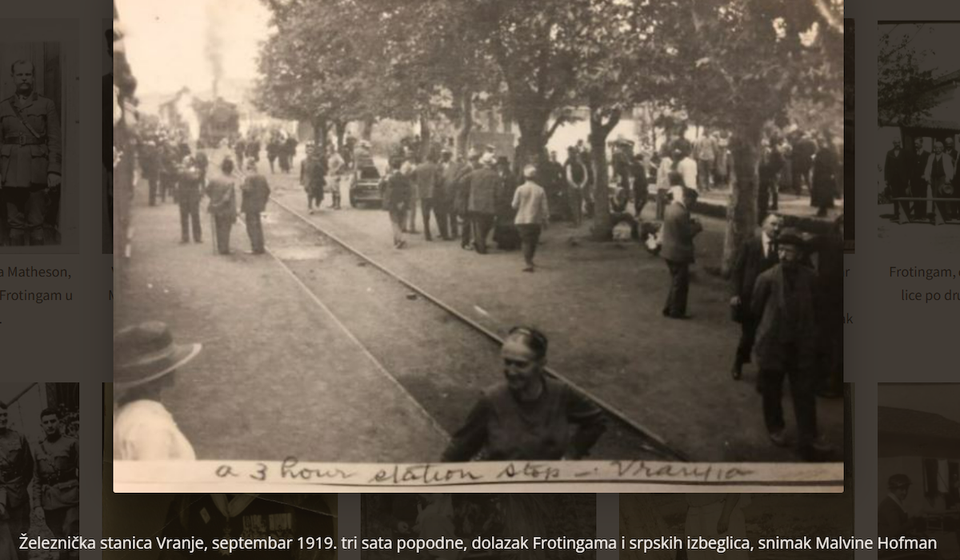 Septembra 1919. Malvina Hofman snimila je železničku stanicu u Vranju. Foto arhiva T.S.