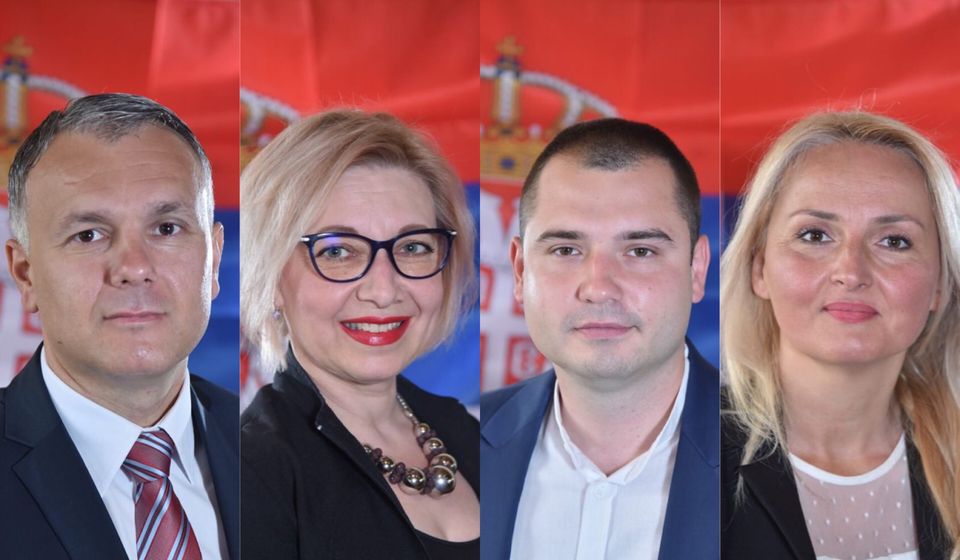 Poslanički kandidati SPS-a iz Vranja: Dekić, Stanojević, Stanković i Dimčić (s leva na desno). Foto SPS/Vranje News