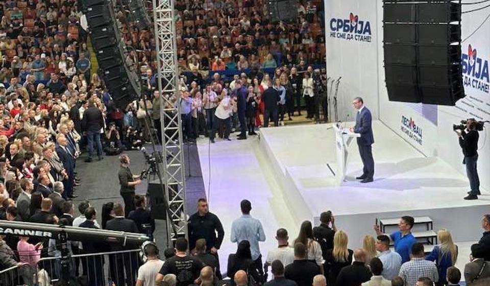 Sa mitinga u Leskovcu. Foto Savet za socijalna pitanja Gro SNS Vranje