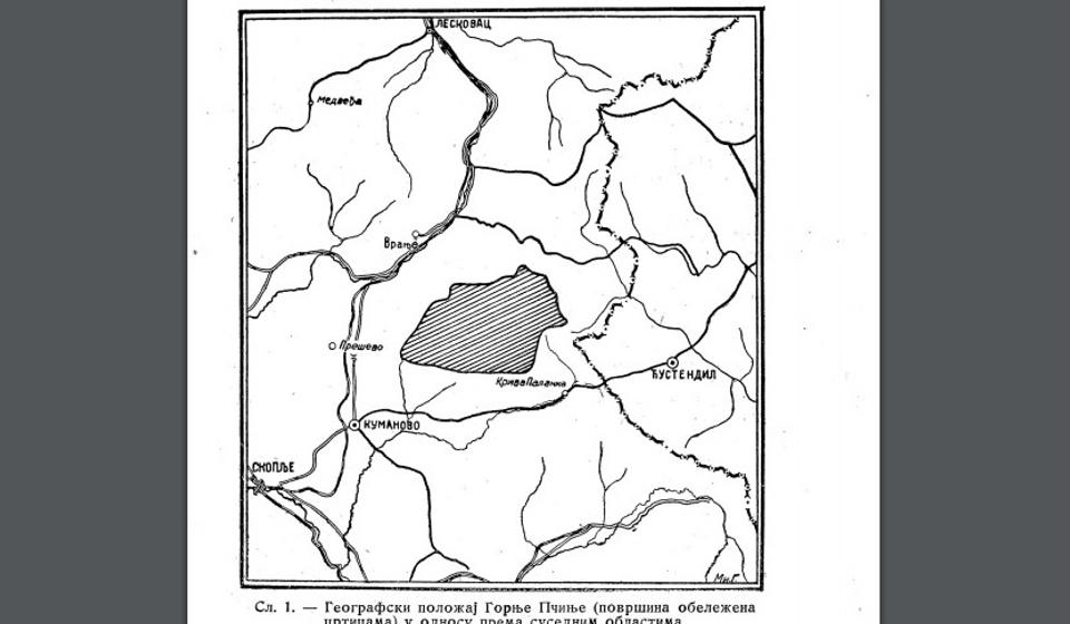 Geografski položaj Gornej Pčinje. Foto 