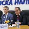 Vrh lokalnog SNS-a: predsednik Slaviša Bulatović (u sredini) i potpredsednici odbora Slobodan Milenković (levo) i Goran Nikolić. Foto VranjeNews