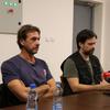 Slobodan Beštić i Hadži Nenad Maričić sa moderatorom Spasojem Ž. Milovanovićem. Foto VranjeNews