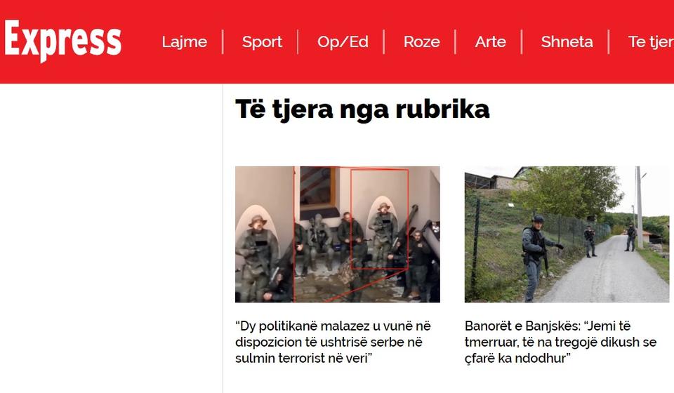 Foto printscreen Gazeta express homepage