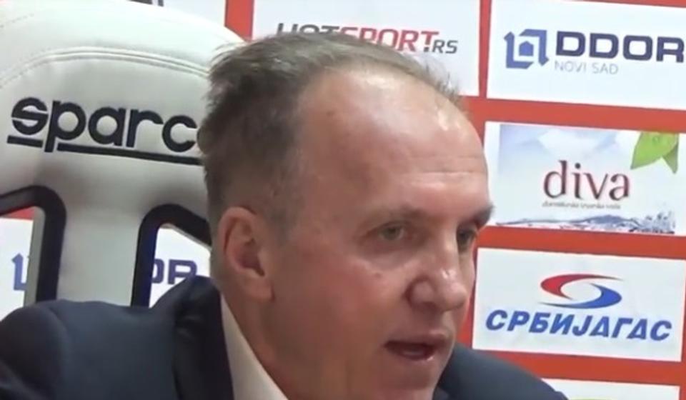 Trener Vojvodine Okuka. Foto Super liga screenshot
