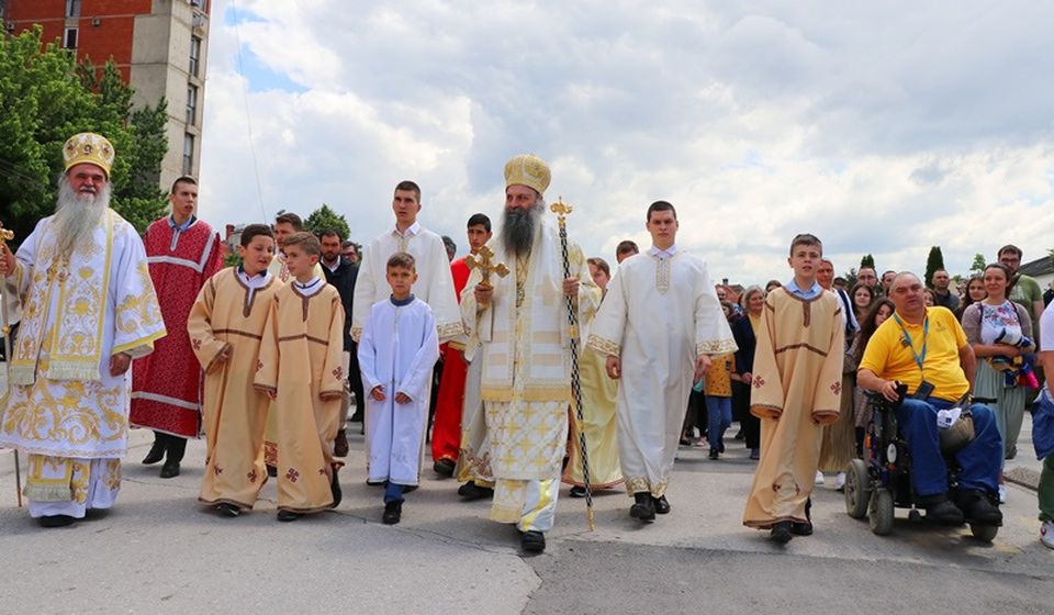 Patrijarh Porfirije prilikom boravka u Vranju u junu ove godine. Foto ilustracija Vranje News