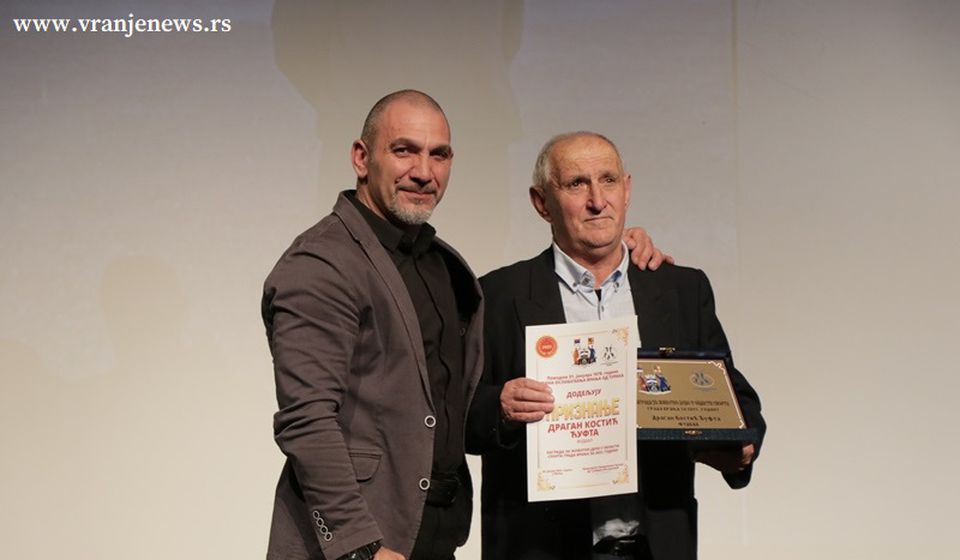 Nagrade za životno delo dobili džudista Stojan Đorđević i nekadašnji fudbaler Dragan Kostić Ćufta (na slici). Foto Vranje News