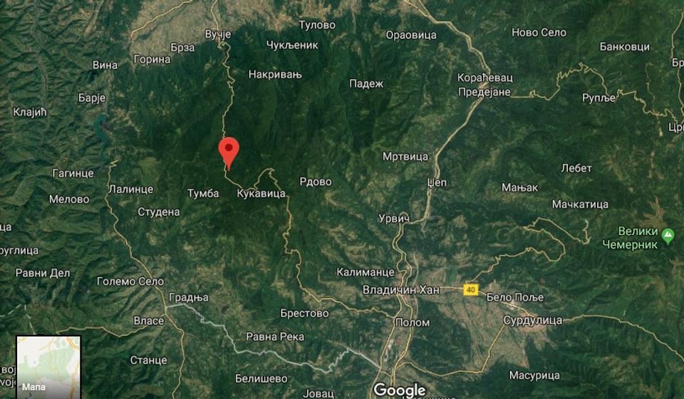 Republički seizmološki zavod objavio da je prvi zemljotres bio u okolini Vladičinog Hana. Foto Screenshot