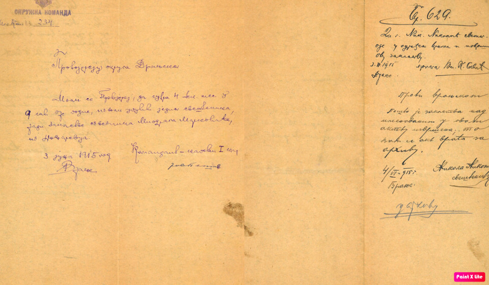 Jovan Pešić, kapetan 1. klase, komandant Prve vranjske okružne komande 3. juna 1915. godine. Foto arhiva T.R.S.