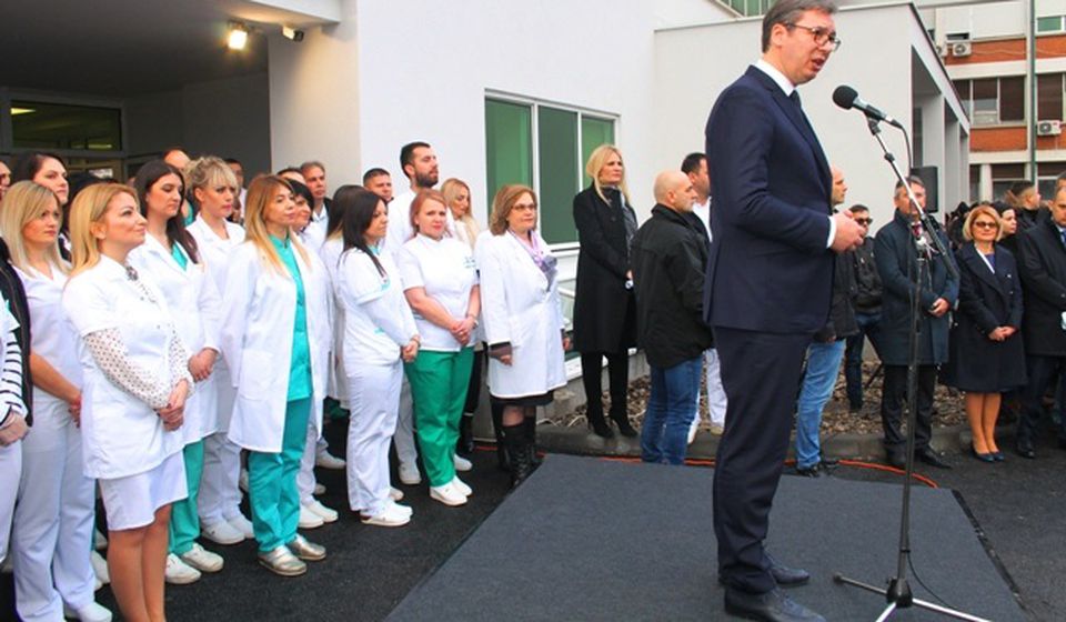 Vučić na otvaranju Hirurškog bloka 2018. godine. Foto Vranje News