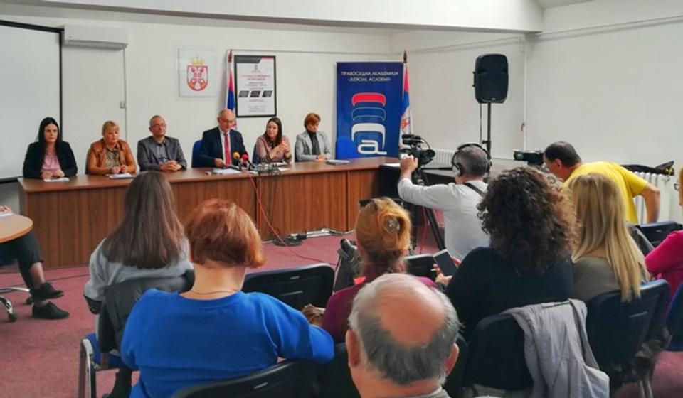 Detalj sa današnje konferencije za medije u Osnovnom sudu. Foto VranjeNews