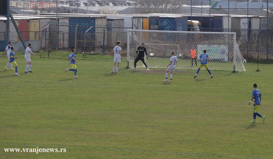 Prvi Stošićev gol u nizu od tri na današnjoj utakmici. Foto Vranje News
