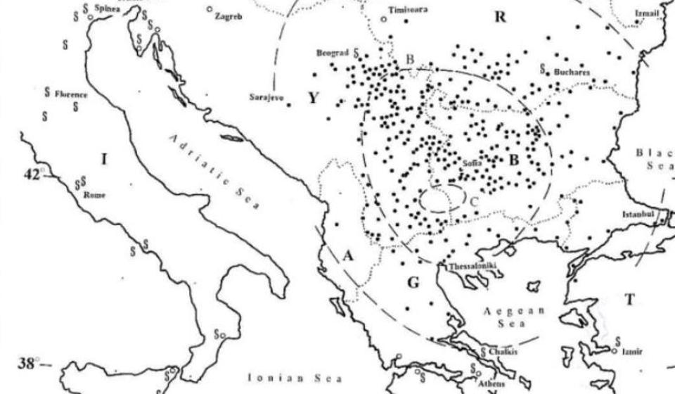 Engleski naučnik Nicholas Amraseys 2001. godine objavio je kartu na kojoj se vide potresi u Srbiji 1904. godine. Foto printscreen