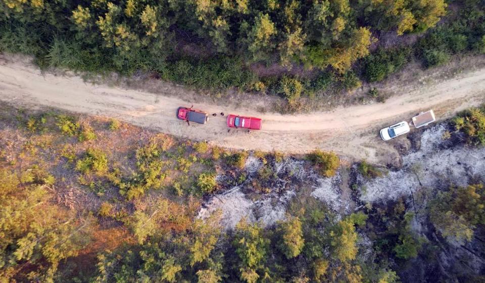 Pogled na ugroženo područje oko Preševa iz ptičje perspektive. Foto MUP