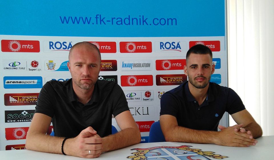 Trener Bondžulić (levo) i kapiten Uroš Stojanović. Foto FK Radnik