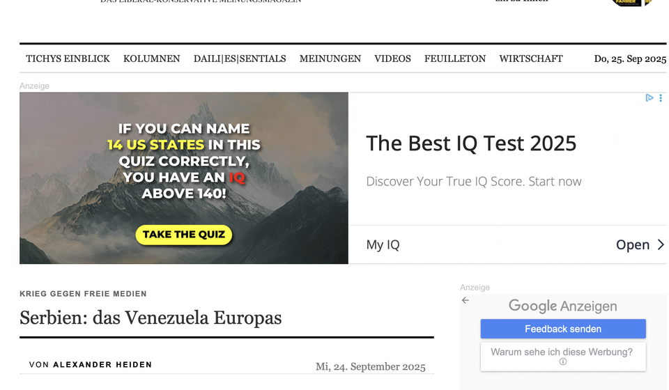 Foto printscreen www.tichyseinblick.de