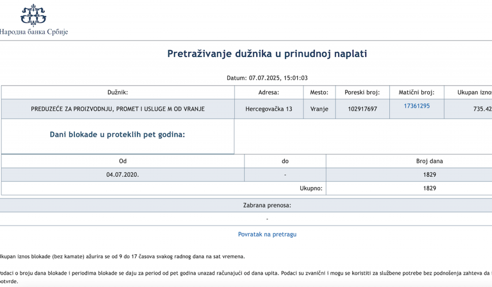 Pa šta? (klik na dokument za puni prikaz). Zvaničan dokument Narodne banke