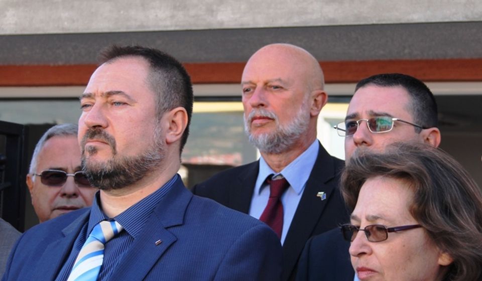 Petar Haralampiev (levo) na otvaranju kancelarije BSC-a u Vranju. Foto VranjeNews