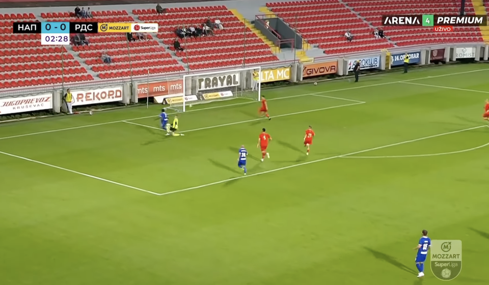 Prvi gol Ovusua. Foto printscreen YouTube (Mozzart Bet Super liga)