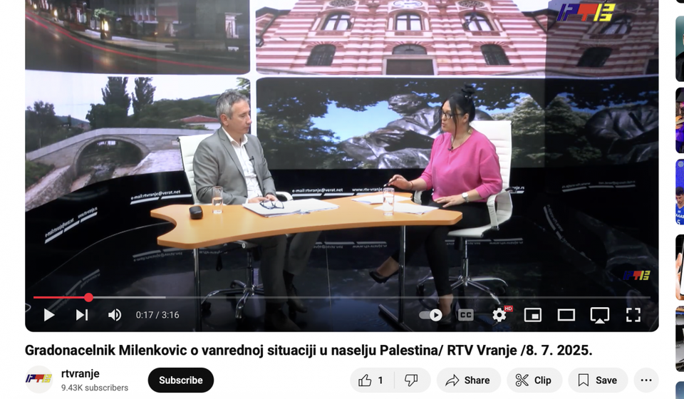 Iz(vanredna) situacija u Palestini. Foto YouTube (printscreen kanal RTV doo)
