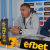 Trener Perišić i Danoski na konferenciji za medije. Foto FK Radnik