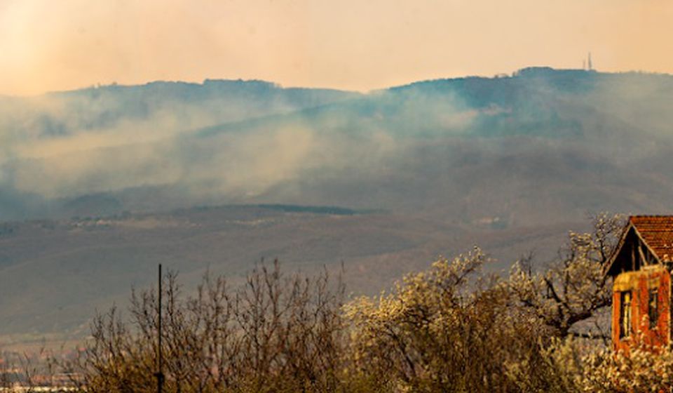 Požar u atarima Dubnice i Vrtogoša: slikano u utorak 2. aprila oko 14 časova. Foto Ivica Stošić