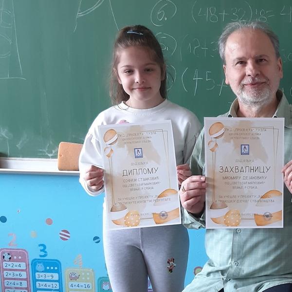 Sofija sa svojim mentorom i učiteljem. Foto MiDej