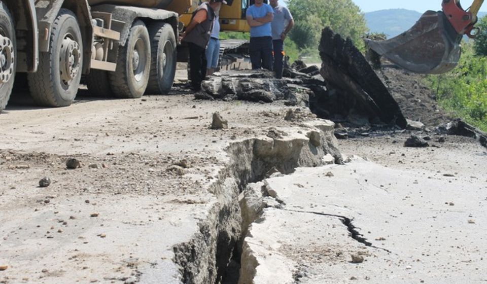 Sanacija klizišta na regionalnom putu Vranje - Vranjska banja. Foto Grad Vranje