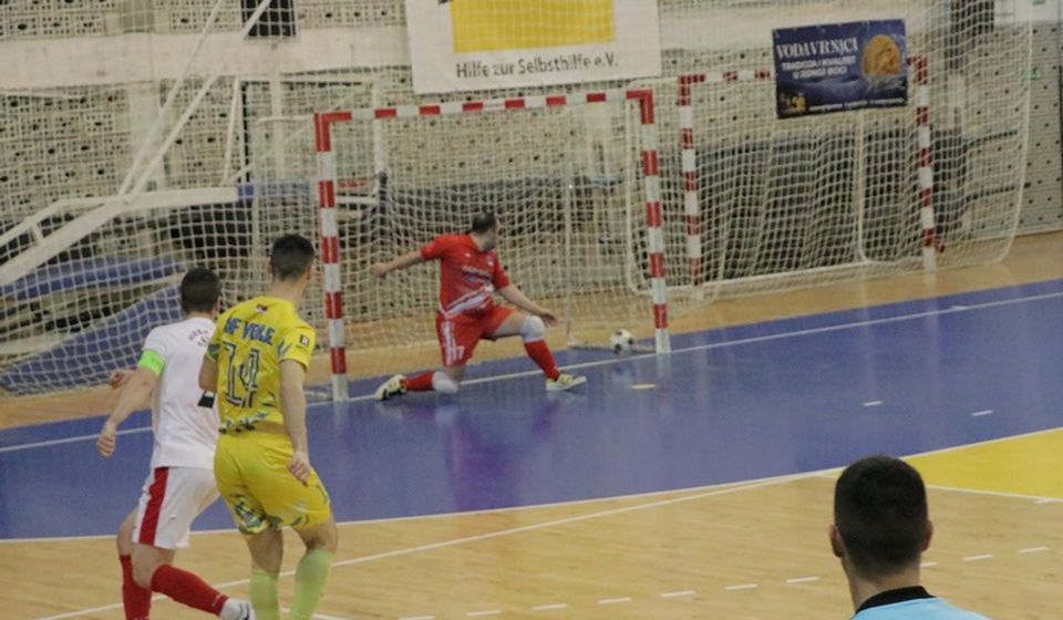 Gol Stefana Aleksića na današnjoj utakmici. Foto Vranje News