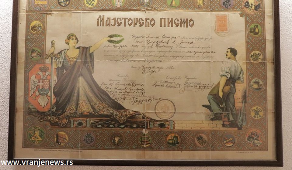 Esnafsko (majstorsko) pismo pamuklijskog zanata Josifa L. Đorđevića (Vranje, 1932). Foto Vranje News