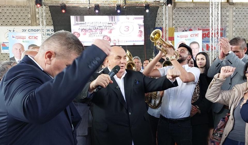 Dragan Marković Palma danas na kraju konvencije Jedinstvene Srbije. Foto Vranje News