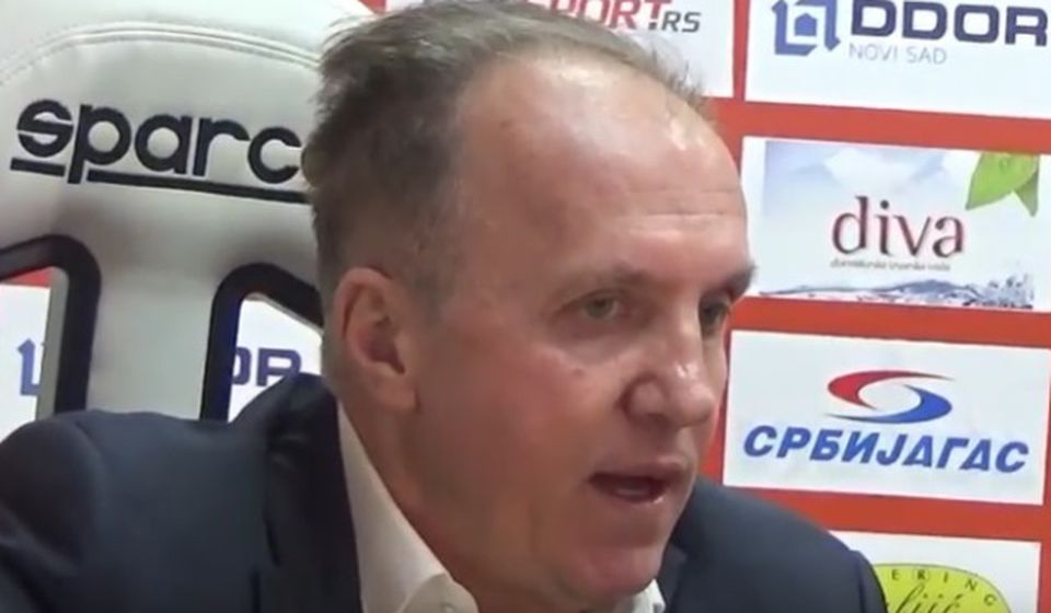 Trener Vojvodine Okuka. Foto Super liga screenshot