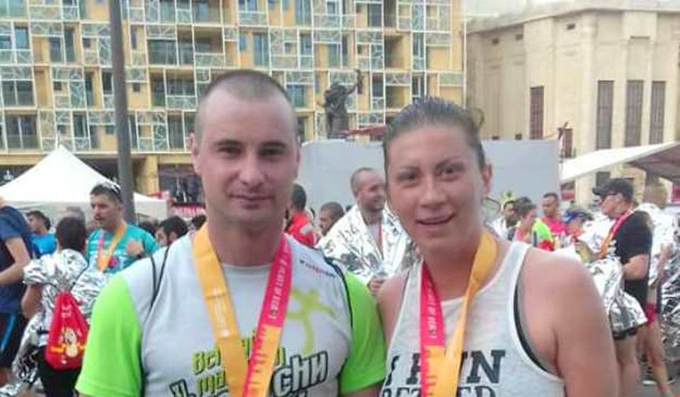 Miloš Antić i Sanja Nakić na maratonu u Bejrutu. Foto AK Vranjski maratonci