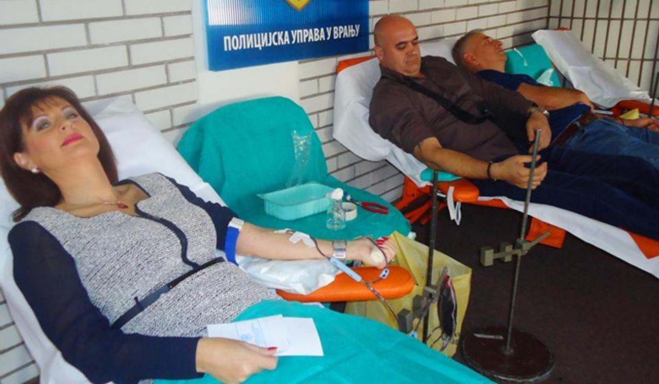 Dobrovoljni davaoci u PU Vranje. Foto privatna arhiva