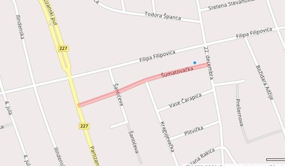Ulica Šumatovačka. Foto printscreen panplus.rs