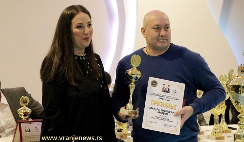 Marjan Đorđević Macan najbolji sportski radnik Vranja u 2021. Foto Vranje News