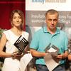 Ovogodišnji laureati novinarske Nagrade Slađana Veljković: Petrov, Šaponjić, Alihodžić (s leva na desno). Foto Vranje News