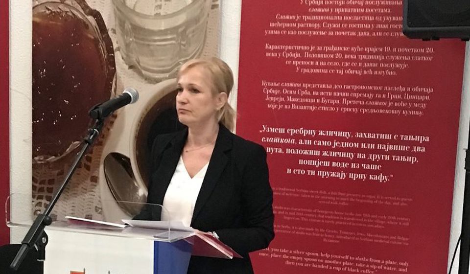 Iva Laković na svečanosti povodom dodele nagrade. Foto NM Vranje