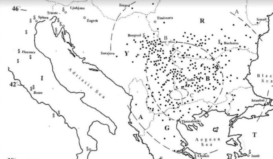 Engleski naučnik Nicholas Amraseys 2001. godine objavio je kartu na kojoj se vide potresi u Srbiji 1904. godine. Foto printscreen