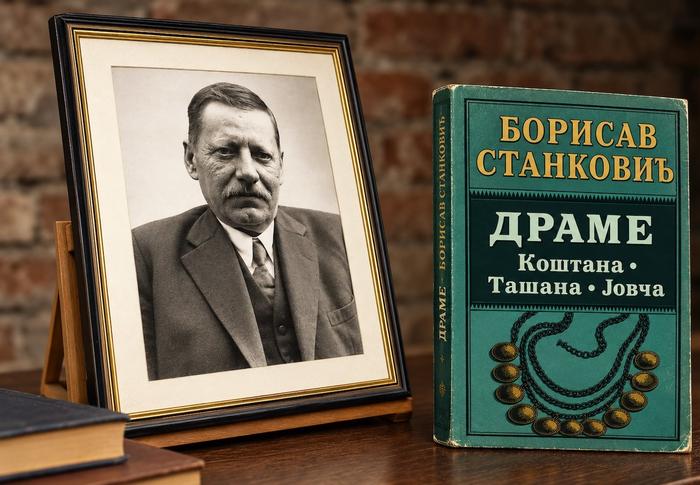 O temi će govoriti reditelj Nebojša Bradić i dramaturg Aleksandar Milosavljević. Foto AI ilustracija/Vranje news/Biblioteka Bora Stanković