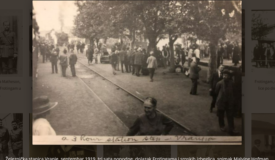 Septembra 1919. Malvina Hofman snimila je železničku stanicu u Vranju. Foto arhiva T.S.