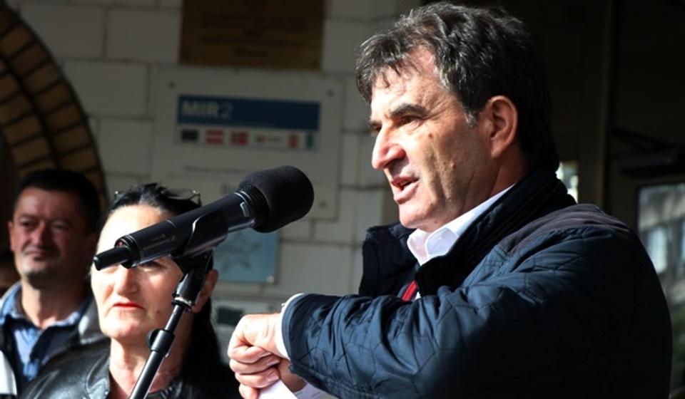 Vođa radničkog protesta: Slađan Ristić. Foto VranjeNews
