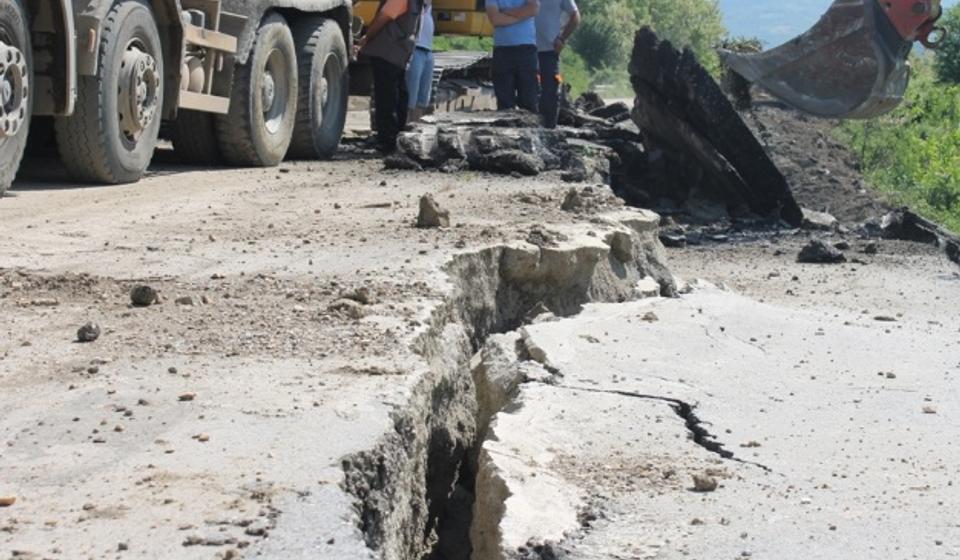 Sanacija klizišta na regionalnom putu Vranje - Vranjska banja. Foto Grad Vranje