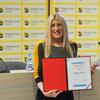 Jelena Zorić ranije ove godine na dodeli nagrade za novinarsku etiku i hrabrost "Dušan Bogavac". Foto mc.rs