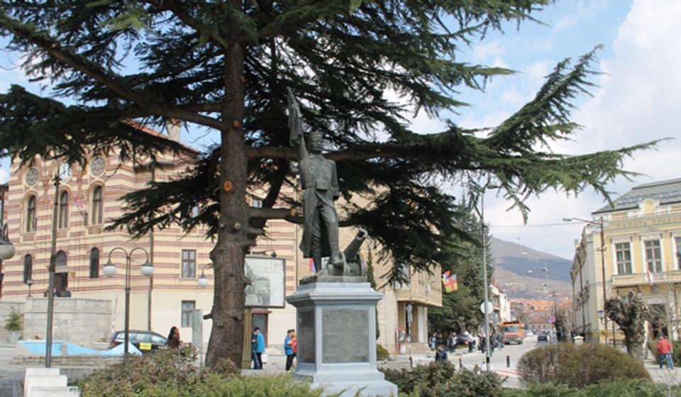 Iako bez ruke i puške, ponosno lomi turski barjak pod nogama. Foto VranjeNews