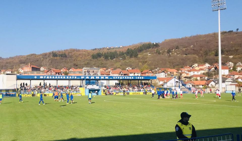 Detalj sa utakmice Radnik - Crvena zvezda. Foto Vranje News