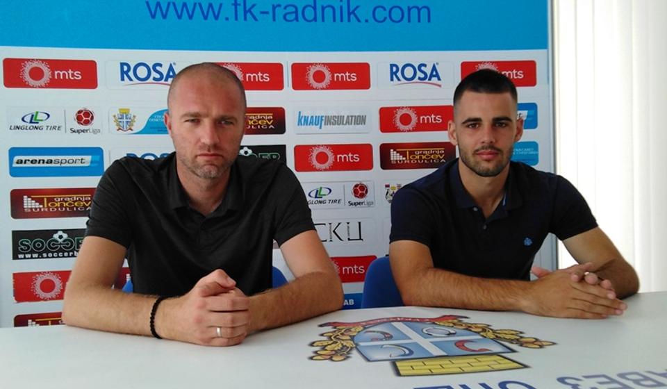 Trener Bondžulić (levo) i kapiten Uroš Stojanović. Foto FK Radnik