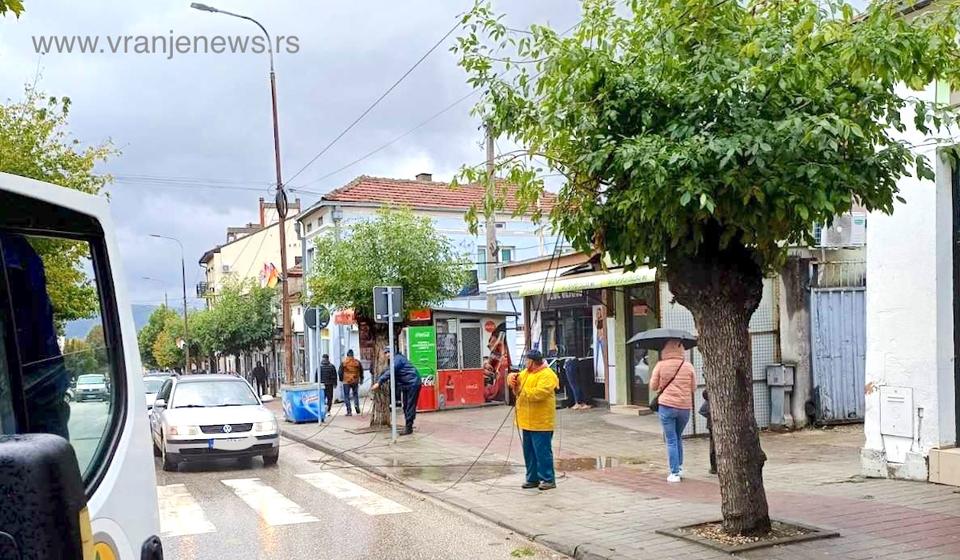 Seča kablova Jotela u Vranju. Foto Vranje news